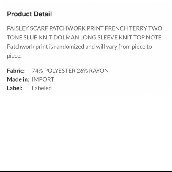 Paisley patchwork dolman top - Picture 8 of 8